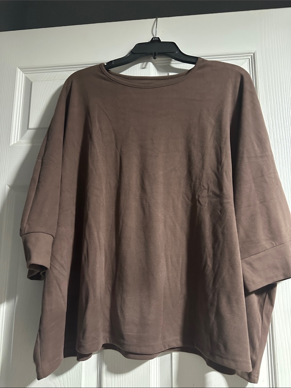 SHEIN Chocolate Brown Oversized Boxy Crewneck Top